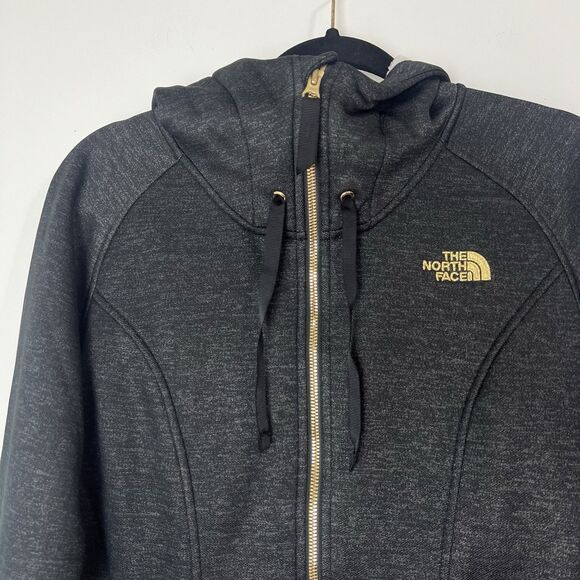 The North Face Mattea Parka Jacket Hoodie Full Zip Dark Gray Gold Women’s M - Picture 4 of 13